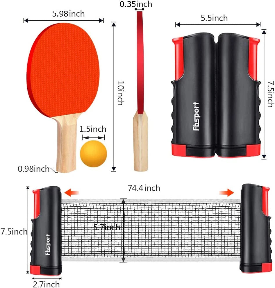 Portable ping pong set