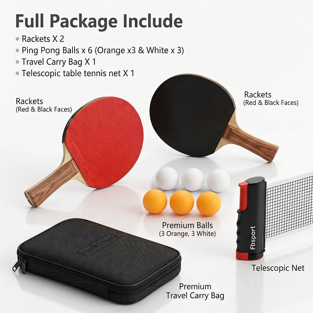 Portable ping pong set